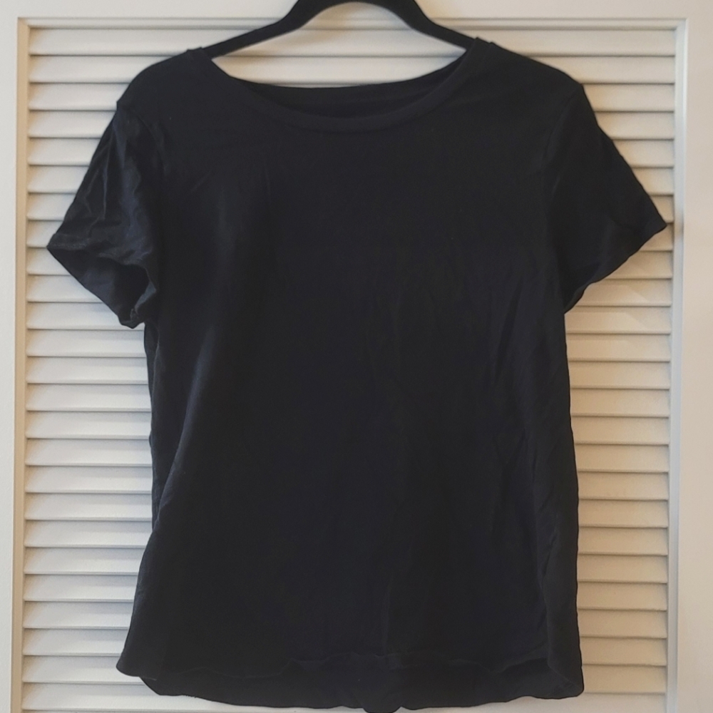 Old Navy - Black 100% Cotton Short-Sleeve T-Shirt